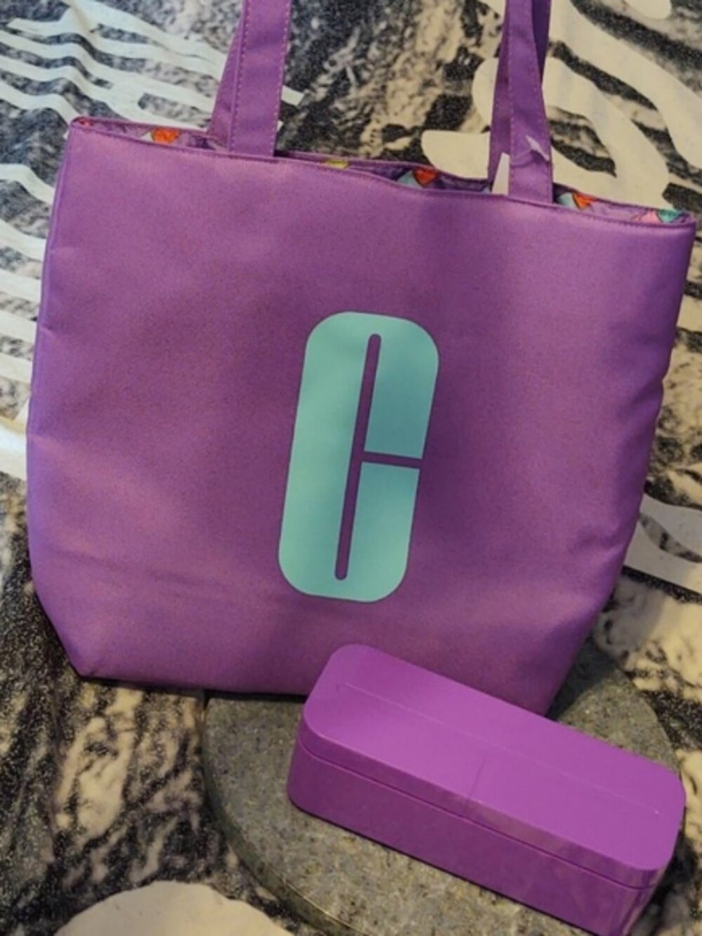 Clinique Cosmetic Tote Bag Set Purple